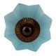 Turquoise Frosted Melon Glass Cabinet Knobs